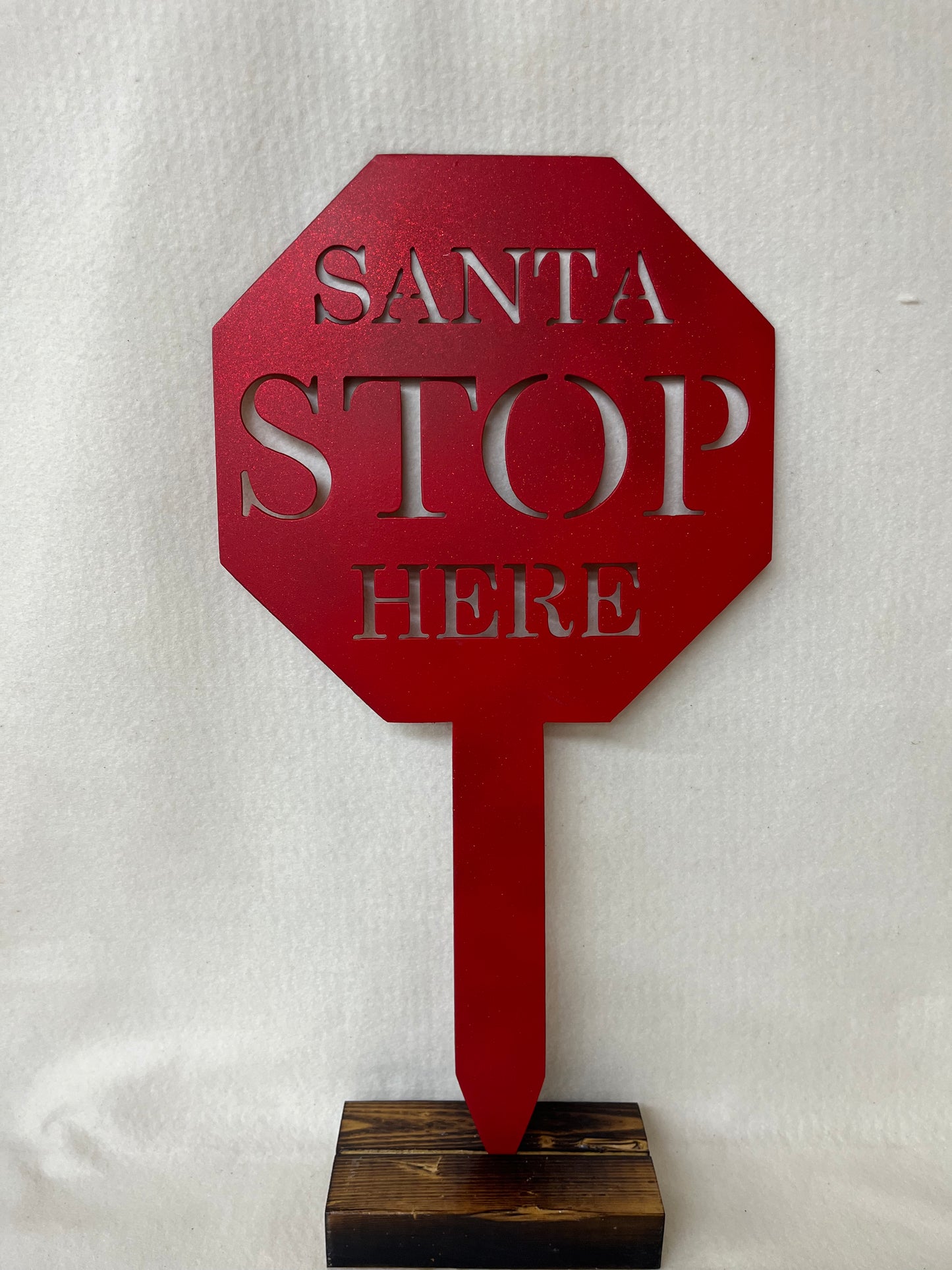 Santa Stop Here Stake 12”