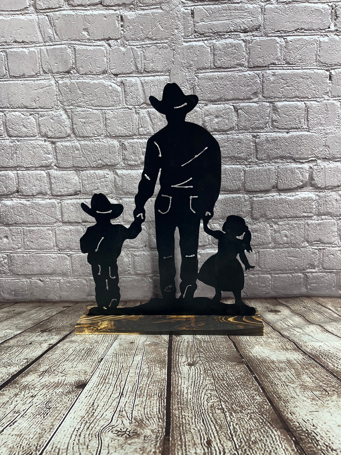 Cowboy father with son & daughter