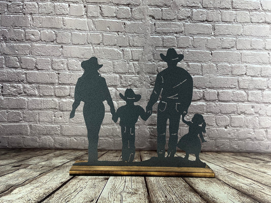 Cowboy, mom, son & daughter